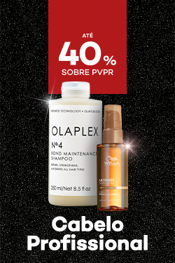 Produtos Cabelo Profissional com destaque promocional de até 40% sobre preço de Venda ao Público Recomendado